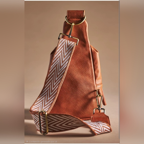 Anthropologie Tan Leather Crossbody Bag - Picture 2 of 14